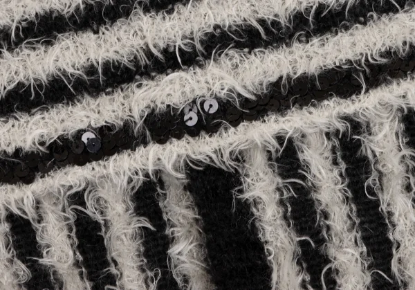 sunaokuwahara Mohair Blend Stripe Cape Cardigan K-131724_010