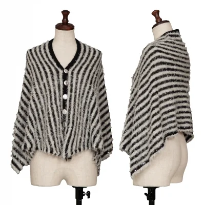 sunaokuwahara Mohair Blend Stripe Cape Cardigan