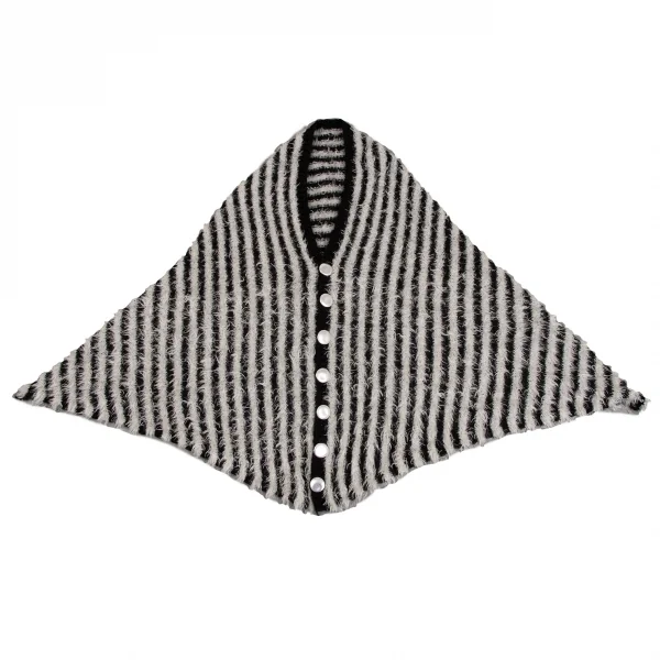 sunaokuwahara Mohair Blend Stripe Cape Cardigan K-131724_002