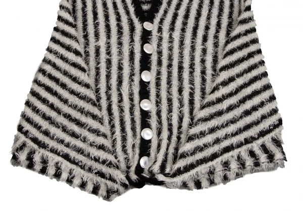 sunaokuwahara Mohair Blend Stripe Cape Cardigan K-131724_007