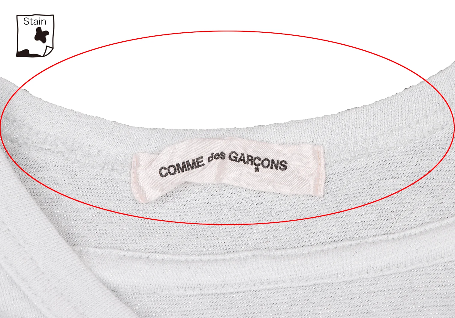 コムデギャルソンCCOMME des GARCONS ナイロンポリグリッターTシャツ 白S位 【レディース】 コムデギャルソンCOMME des GARCONS ナイロンポリグリッターT