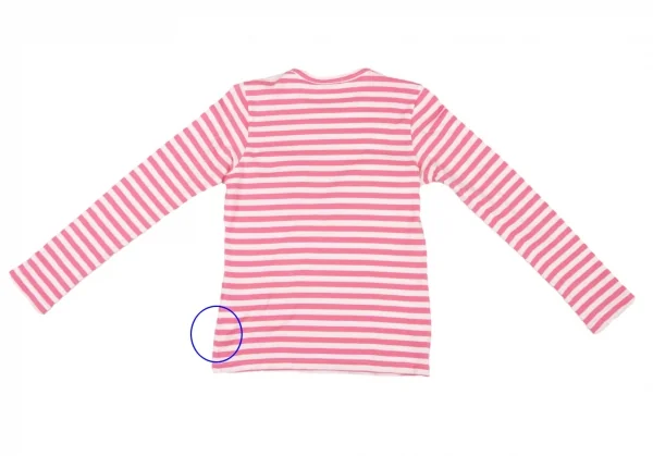 PLAY COMME de GARÇONS 長袖カットソー ボーダー ピンク S PLAY COMME des GARCONS プレイ コムデギャルソン KIDS BORDER
