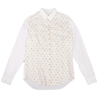YOHJI YAMAMOTO COSTUME D'HOMME Cotton Floral Switching Shirt