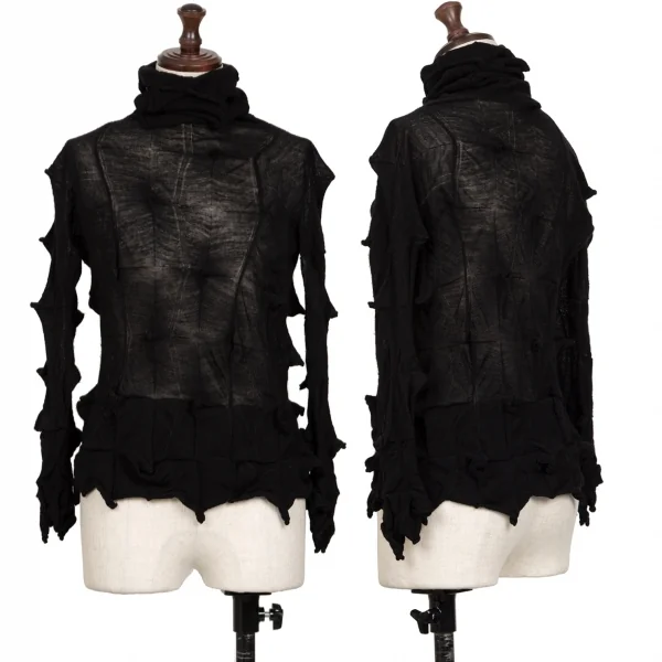 ISSEY MIYAKE Panel Switching Knit Sweater Black S-M K-131924_001