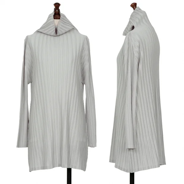 PLEATS PLEASE Turtle Neck Flare T Shirt Grey 3 K-131940_001