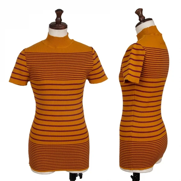 Jean Paul GAULTIER CLASSIQUE Stripe Stretch Top Orange 40 K-132019_001