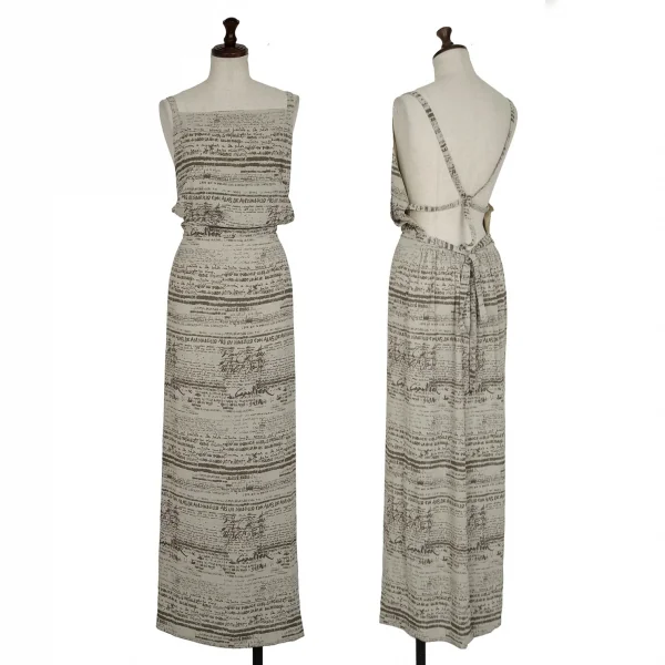 Jean Paul GAULTIER CLASSIQUE Lettering Print Dress Beige 40 K-132024_001