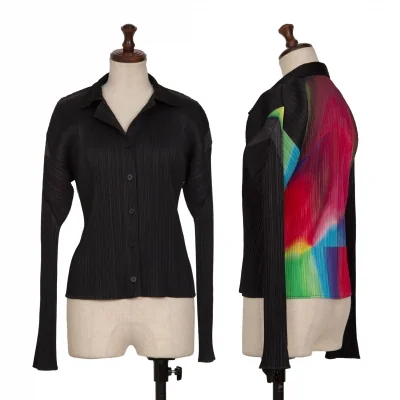 PLEATS PLEASE Back Gradation Print Pleated Shirts
