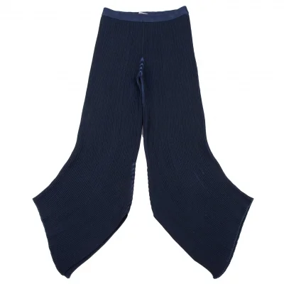 ISSEY MIYAKE Pleated Hem Slit Curve Knit Pants