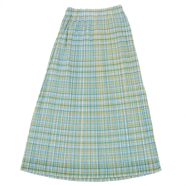 PLEATS PLEASE Check Printed Short Sleeves Shirt & Skirt K-132130_013
