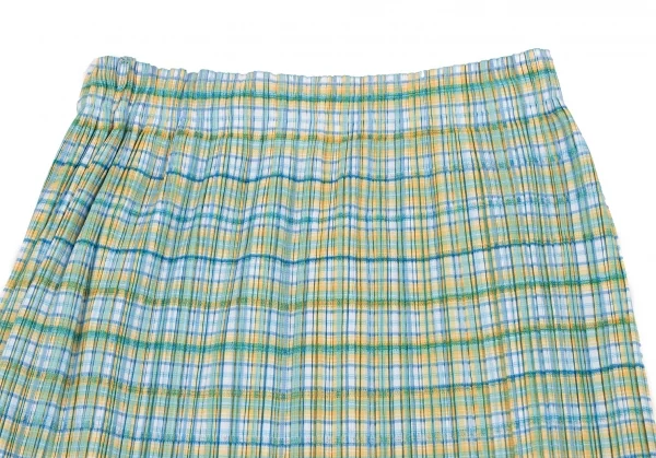 PLEATS PLEASE Check Printed Short Sleeves Shirt & Skirt K-132130_014