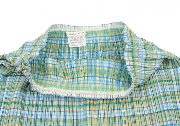 PLEATS PLEASE Check Printed Short Sleeves Shirt & Skirt K-132130_015