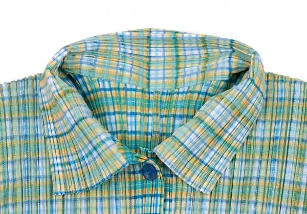 PLEATS PLEASE Check Printed Short Sleeves Shirt & Skirt K-132130_004