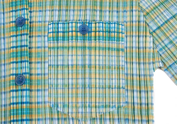 PLEATS PLEASE Check Printed Short Sleeves Shirt & Skirt K-132130_006