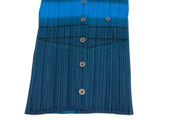 PLEATS PLEASE Denim Print Gradation Sleeveless Shirt & Skirt K-132164_006