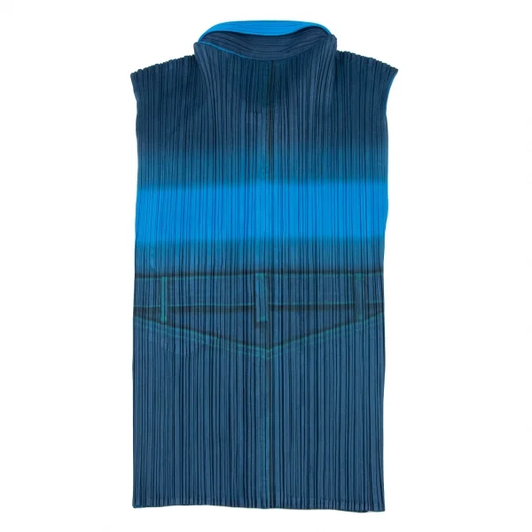 PLEATS PLEASE Denim Print Gradation Sleeveless Shirt & Skirt K-132164_009