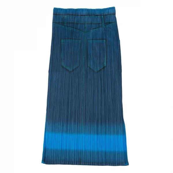 PLEATS PLEASE Denim Print Gradation Sleeveless Shirt & Skirt K-132164_018