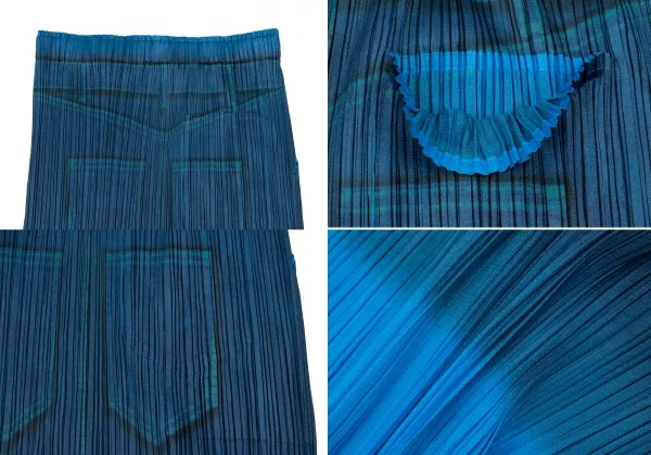 PLEATS PLEASE Denim Print Gradation Sleeveless Shirt & Skirt K-132164_019