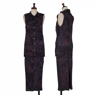 PLEATS PLEASE Pocket Design Sleeveless Shirt & Skirt