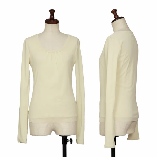 VIVIENNE TAM Layer Net Long Sleeve T Shirt  Cream 0 K-132189_001