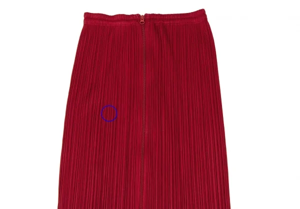 プリーツプリーズPLEATS PLEASE ダブルジッププリーツスカート 赤1 K-132223_003