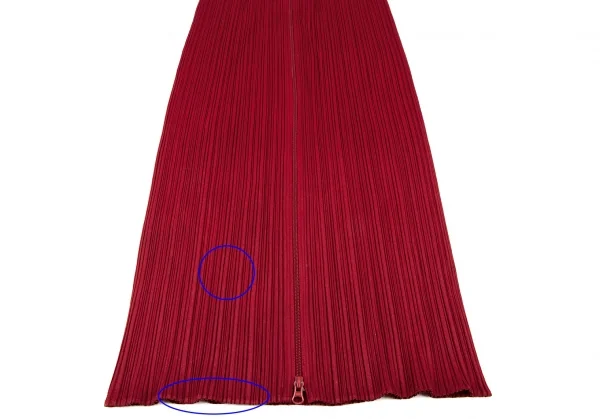 プリーツプリーズPLEATS PLEASE ダブルジッププリーツスカート 赤1 K-132223_006