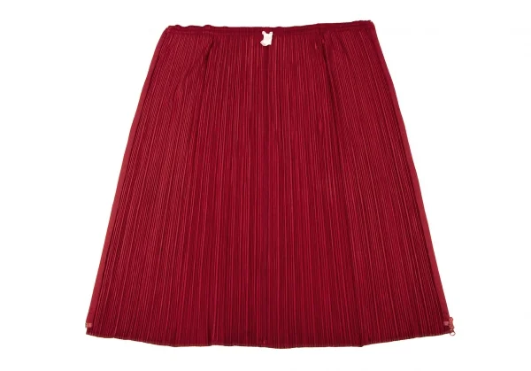 プリーツプリーズPLEATS PLEASE ダブルジッププリーツスカート 赤1 K-132223_010