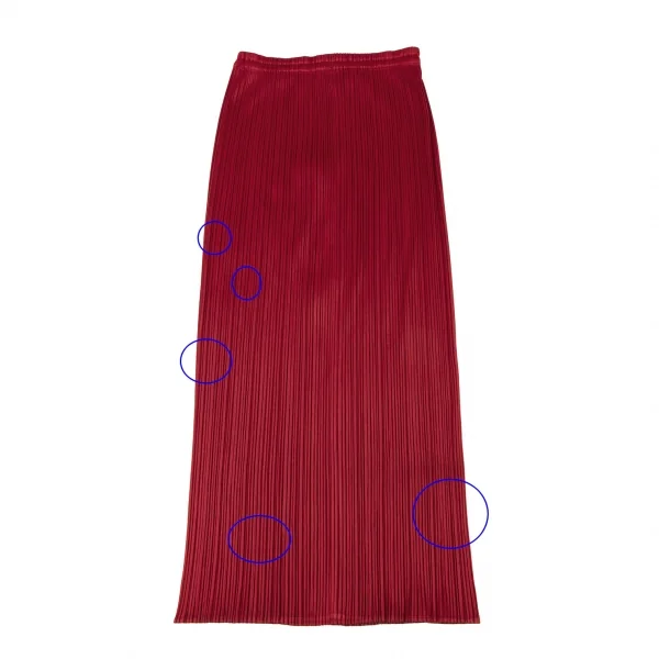 プリーツプリーズPLEATS PLEASE ダブルジッププリーツスカート 赤1 K-132223_011