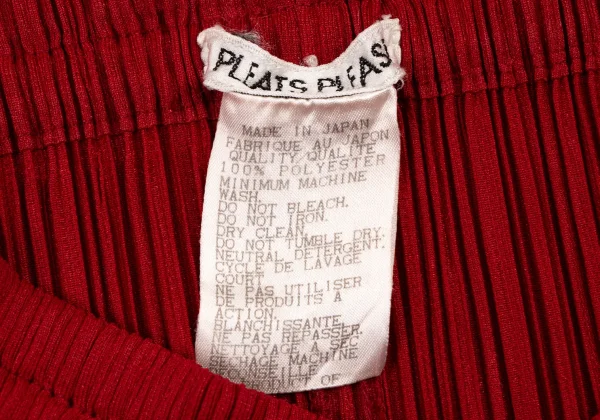 プリーツプリーズPLEATS PLEASE ダブルジッププリーツスカート 赤1 K-132223_020