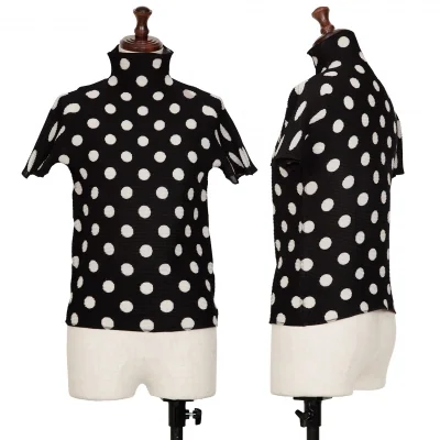 ISSEY MIYAKE PLEATS (T.) Pleated Dot Turtle Neck T Shirt 