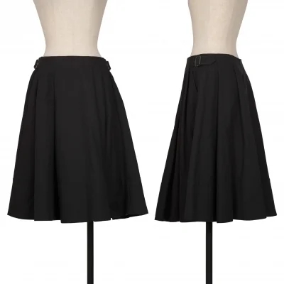 MACPHEE Side Belt Cotton Flare Skirt