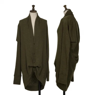 Yohji Yamamoto NOIR Wool Back Drape Knit Cardigan