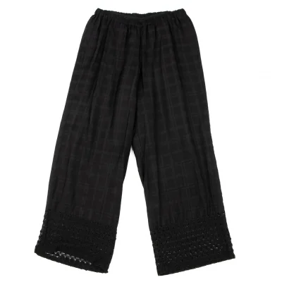 ISSEY MIYAKE HaaT Lace Switching Checker Pants