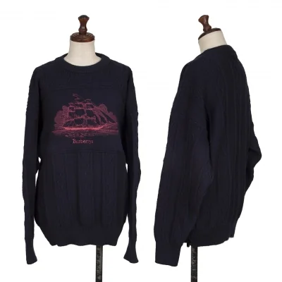Burberrys' Yacht Logo Embroidery Knit Sweater