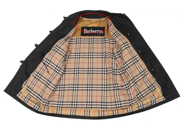 バーバリーズBurberrys' 裏ノバチェックライナーハーフコート 黒M位 K-132346_013