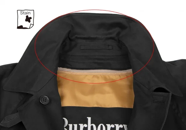 バーバリーズBurberrys' 裏ノバチェックライナーハーフコート 黒
