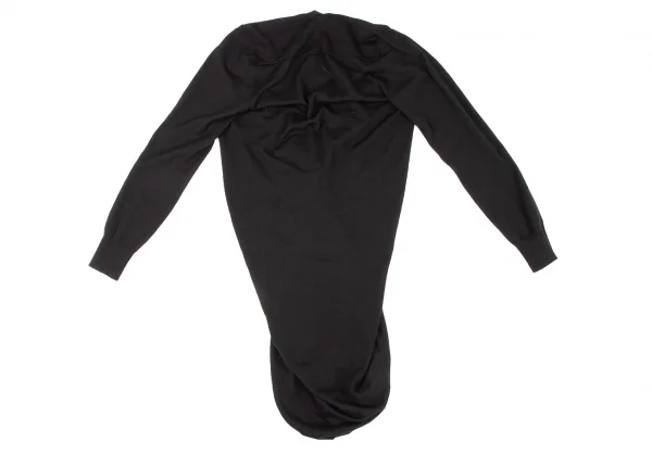 ジュンヤワタナベ コムデギャルソンJUNYA WATANABE COMME des GARCONS ウールフロントギャザーニットカーディガン 黒M位 K-132355_011