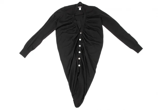 ジュンヤワタナベ コムデギャルソンJUNYA WATANABE COMME des GARCONS ウールフロントギャザーニットカーディガン 黒M位 K-132355_002