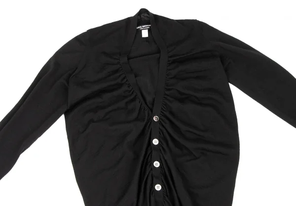 ジュンヤワタナベ コムデギャルソンJUNYA WATANABE COMME des GARCONS ウールフロントギャザーニットカーディガン 黒M位 K-132355_003