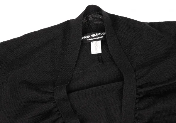 ジュンヤワタナベ コムデギャルソンJUNYA WATANABE COMME des GARCONS ウールフロントギャザーニットカーディガン 黒M位 K-132355_004