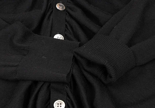 ジュンヤワタナベ コムデギャルソンJUNYA WATANABE COMME des GARCONS ウールフロントギャザーニットカーディガン 黒M位 K-132355_007