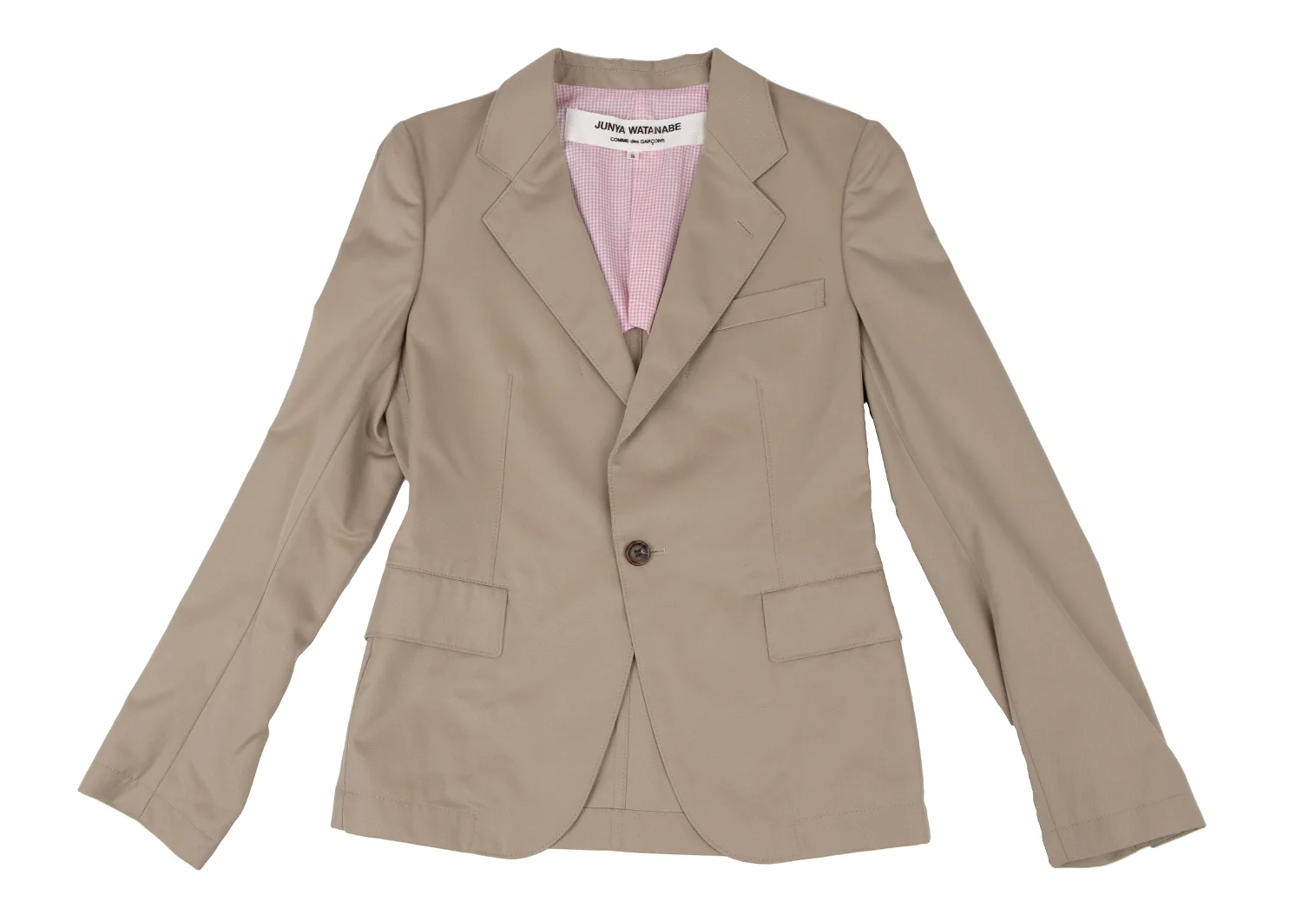 ジャケット・アウター papermoon beige pattern jk Collarless Double-face Jacket with Patch Pockets | SLY010