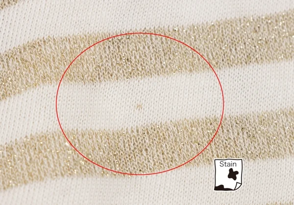 スナオクワハラsunao kuwahara 斜行ギャザーデザイングリッターボーダータンクトップ 白ゴールドM K-132415_011