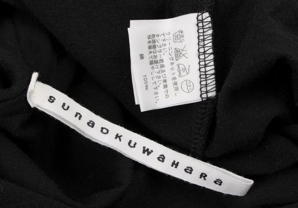 スナオクワハラsunao kuwahara 製品洗いピッグパール装飾Tシャツ 黒M K-132419_012