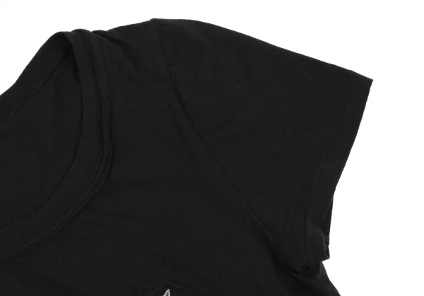 スナオクワハラsunao kuwahara 製品洗いピッグパール装飾Tシャツ 黒M K-132419_006
