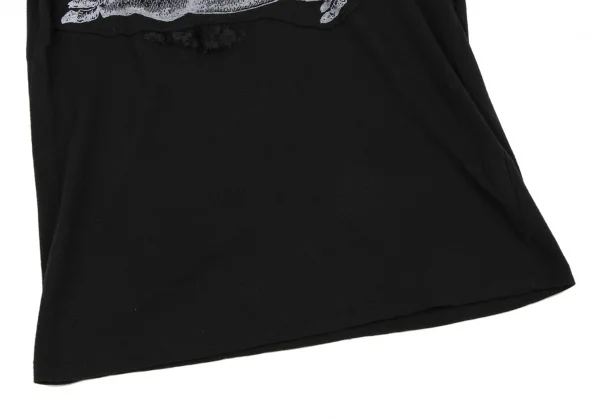 スナオクワハラsunao kuwahara 製品洗いピッグパール装飾Tシャツ 黒M K-132419_007