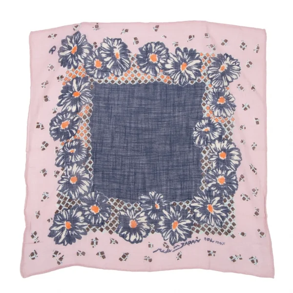45rpm 45R 染め花柄ハンカチ ピンク紺 K-132448_001