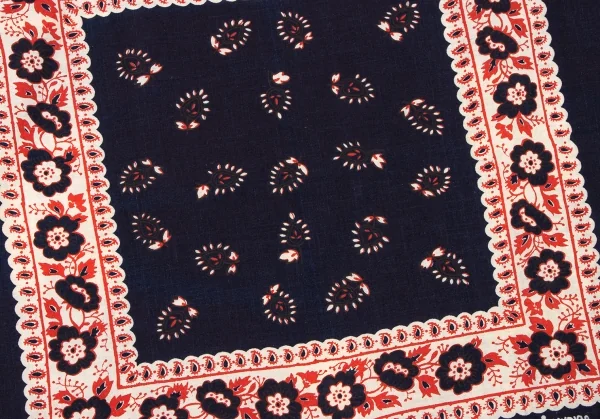 45rpm 45R 藍染花柄ハンカチ 紺赤 K-132449_002
