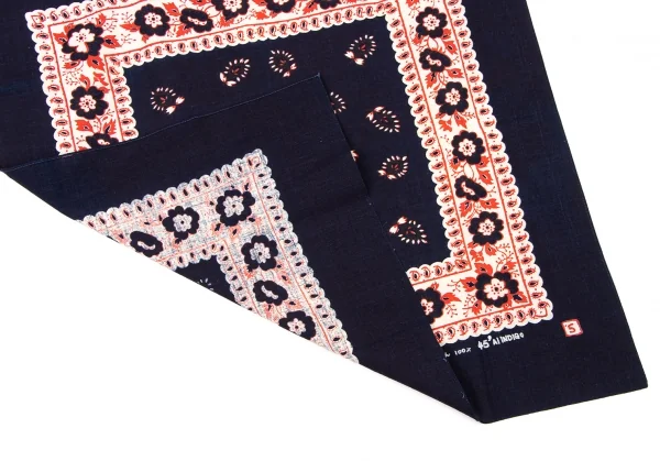 45rpm 45R 藍染花柄ハンカチ 紺赤 K-132449_003