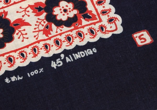 45rpm 45R 藍染花柄ハンカチ 紺赤 K-132449_005